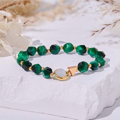 Olivenorma Faceted Green Tiger Eye Beaded Bracelet