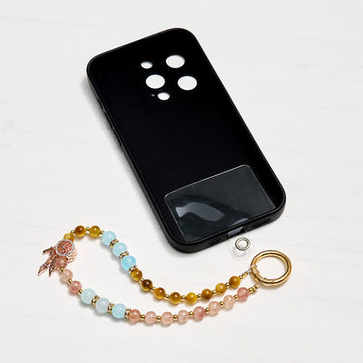 Olivenorma Tiger Eye & Strawberry Quartz Keychain Crystal Phone Strap - image 5