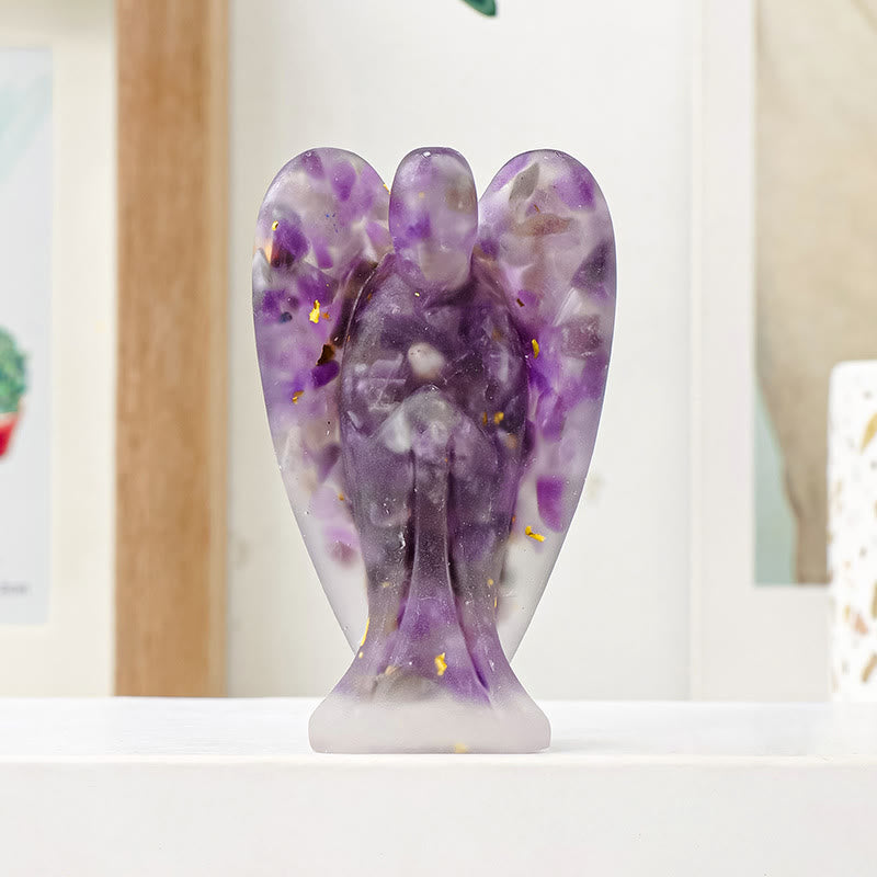 Olivenorma Crystal Epoxy Angel Gemstone Decoration