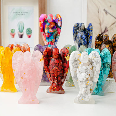 Olivenorma Crystal Epoxy Angel Gemstone Decoration