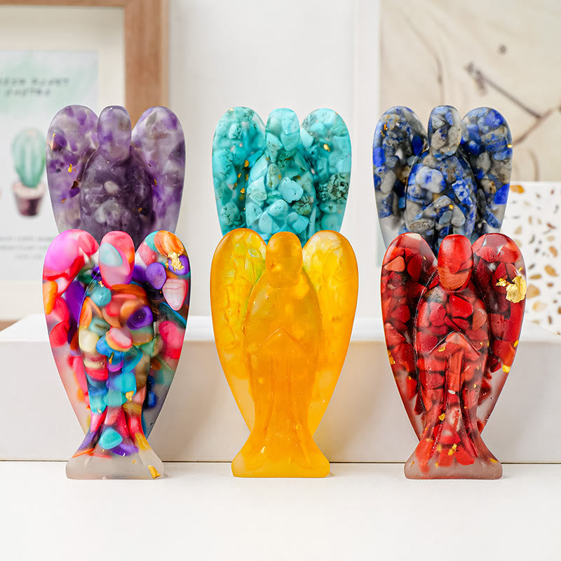 Olivenorma Crystal Epoxy Angel Gemstone Decoration
