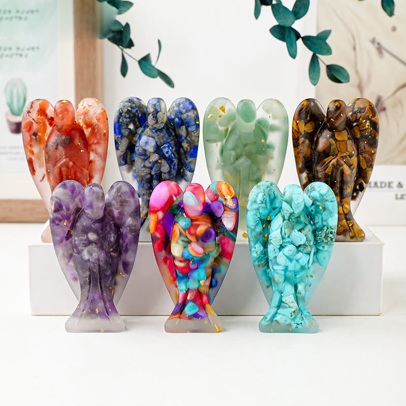 Olivenorma Crystal Epoxy Angel Gemstone Decoration
