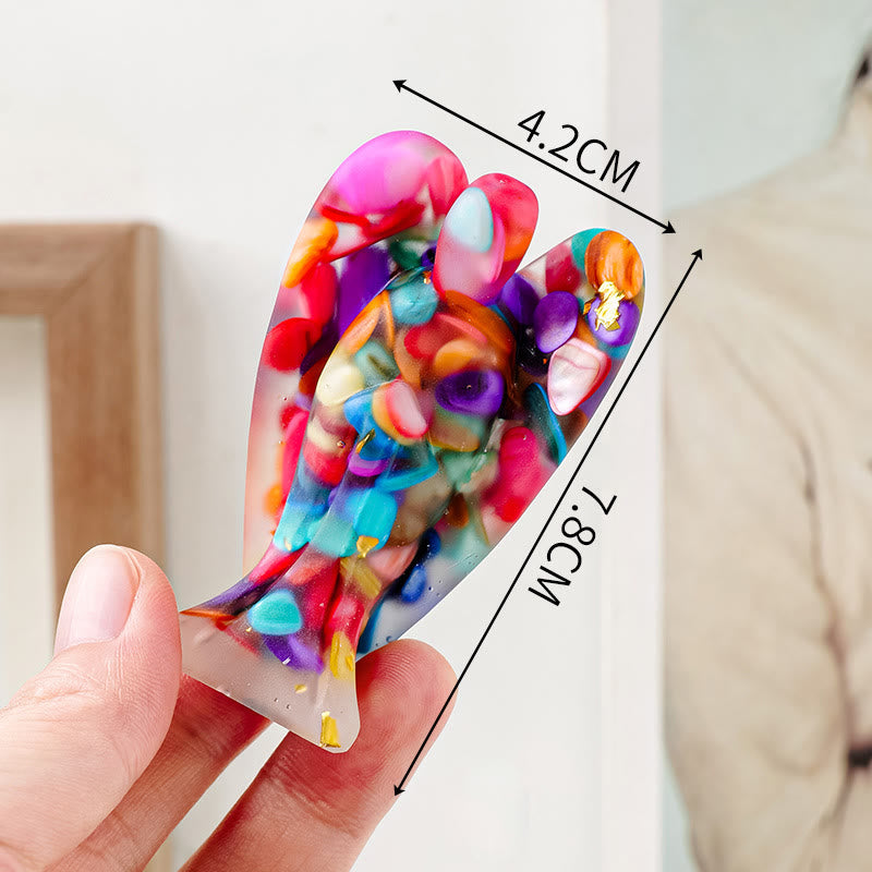 Olivenorma Crystal Epoxy Angel Gemstone Decoration