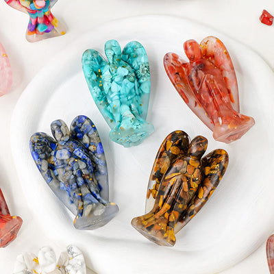 Olivenorma Crystal Epoxy Angel Gemstone Decoration