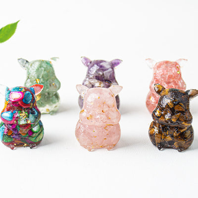 Olivenorma Crystal Epoxy Cute Hamster Gemstone Decoration