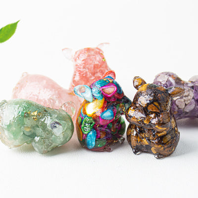 Olivenorma Crystal Epoxy Cute Hamster Gemstone Decoration