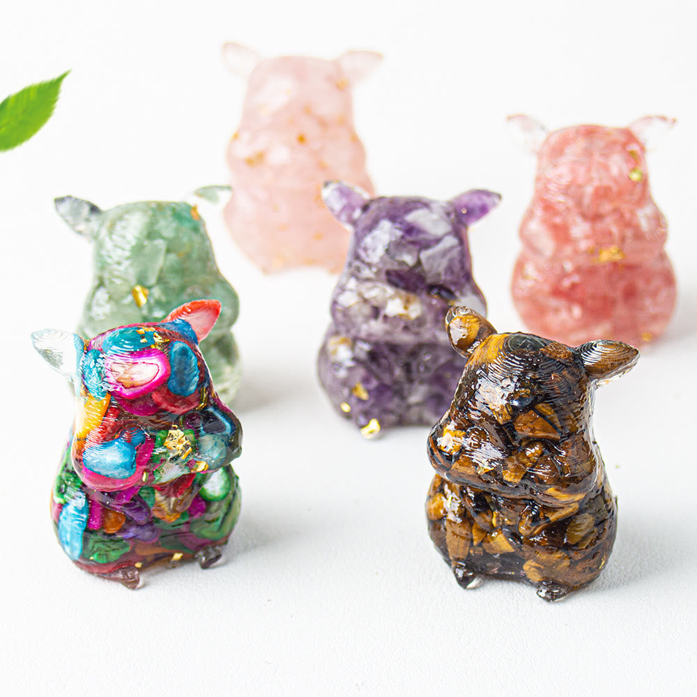 Olivenorma Crystal Epoxy Cute Hamster Gemstone Decoration