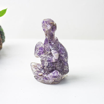 Olivenorma Crystal Epoxy Meditating Turtle Gemstone Decoration