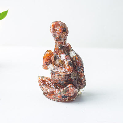 Olivenorma Crystal Epoxy Meditating Turtle Gemstone Decoration