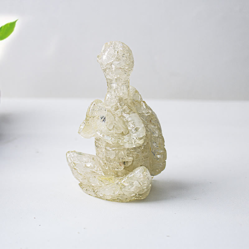 Olivenorma Crystal Epoxy Meditating Turtle Gemstone Decoration