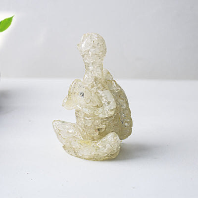 Olivenorma Crystal Epoxy Meditating Turtle Gemstone Decoration
