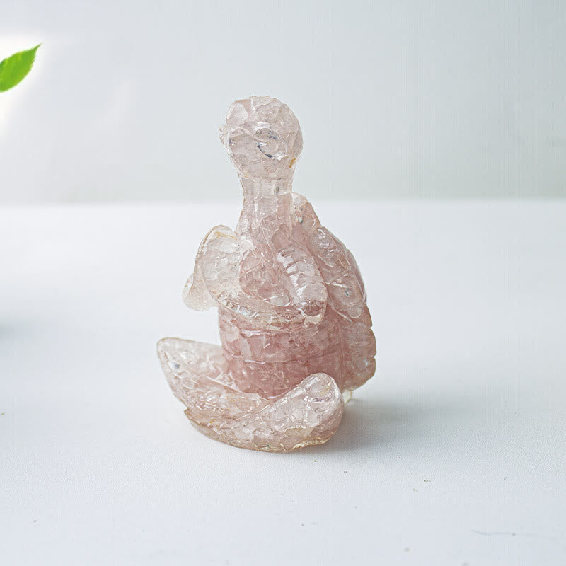 Olivenorma Crystal Epoxy Meditating Turtle Gemstone Decoration