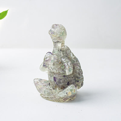 Olivenorma Crystal Epoxy Meditating Turtle Gemstone Decoration