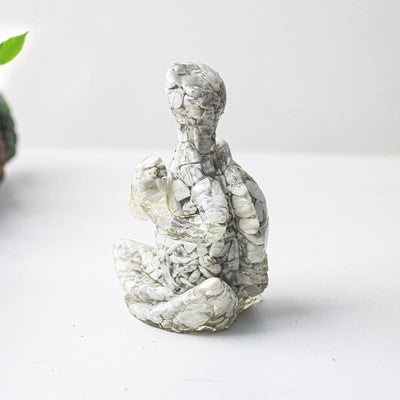 Olivenorma Crystal Epoxy Meditating Turtle Gemstone Decoration