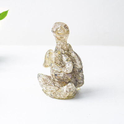 Olivenorma Crystal Epoxy Meditating Turtle Gemstone Decoration