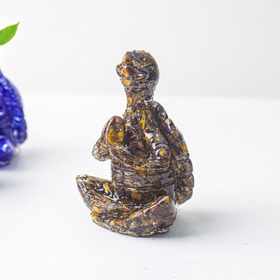 Olivenorma Crystal Epoxy Meditating Turtle Gemstone Decoration