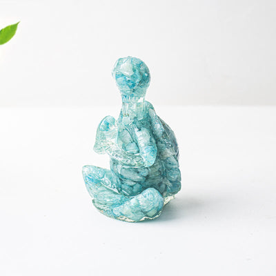 Olivenorma Crystal Epoxy Meditating Turtle Gemstone Decoration