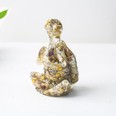 Olivenorma Crystal Epoxy Meditating Turtle Gemstone Decoration