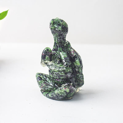 Olivenorma Crystal Epoxy Meditating Turtle Gemstone Decoration