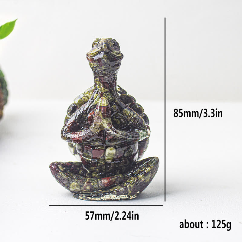 Olivenorma Crystal Epoxy Meditating Turtle Gemstone Decoration