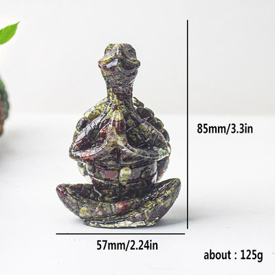 Olivenorma Crystal Epoxy Meditating Turtle Gemstone Decoration