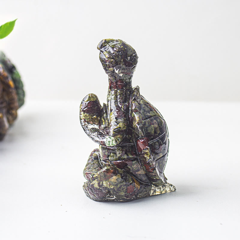 Olivenorma Crystal Epoxy Meditating Turtle Gemstone Decoration