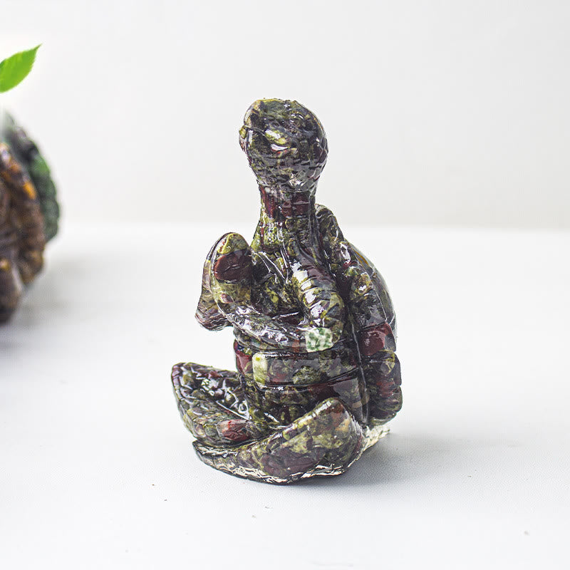 Olivenorma Crystal Epoxy Meditating Turtle Gemstone Decoration