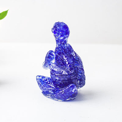 Olivenorma Crystal Epoxy Meditating Turtle Gemstone Decoration