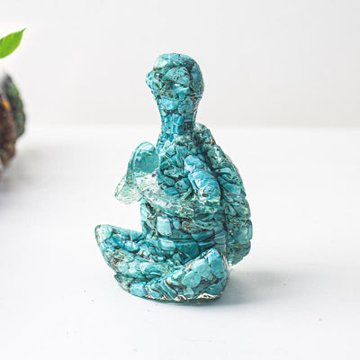 Olivenorma Crystal Epoxy Meditating Turtle Gemstone Decoration