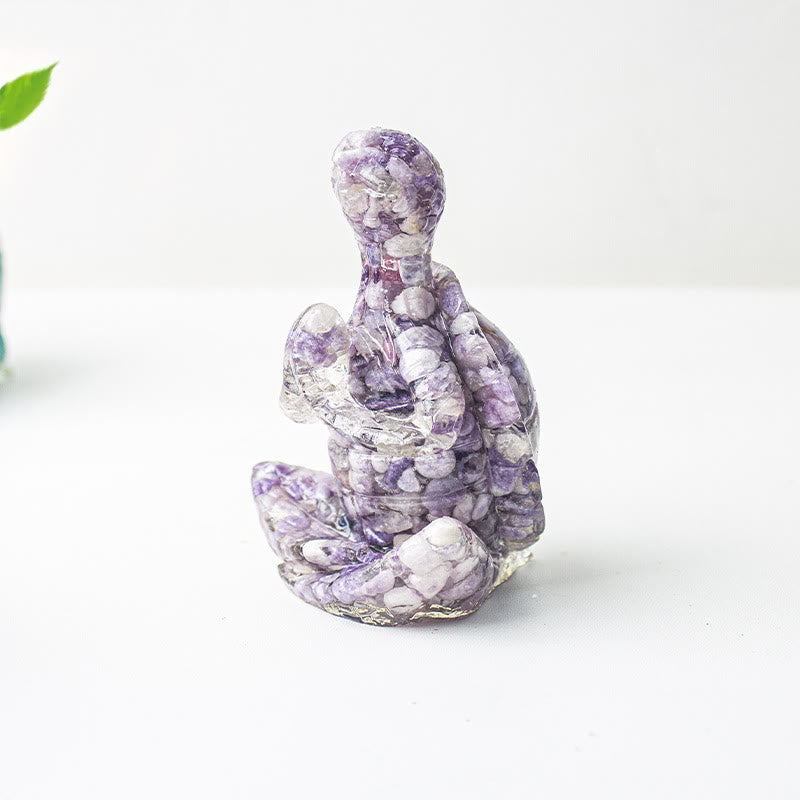 Olivenorma Crystal Epoxy Meditating Turtle Gemstone Decoration