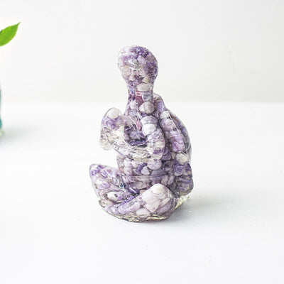 Olivenorma Crystal Epoxy Meditating Turtle Gemstone Decoration