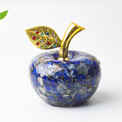 Olivenorma Crystal Epoxy Gold Leaf Apple Gemstone Decoration