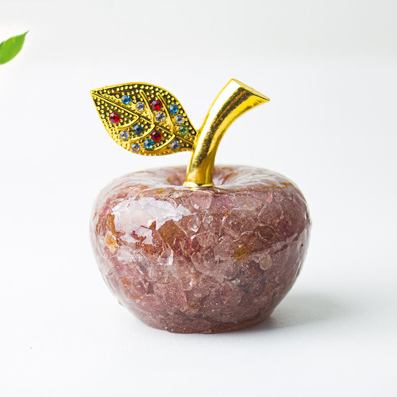 Olivenorma Crystal Epoxy Gold Leaf Apple Gemstone Decoration