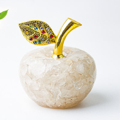 Olivenorma Crystal Epoxy Gold Leaf Apple Gemstone Decoration