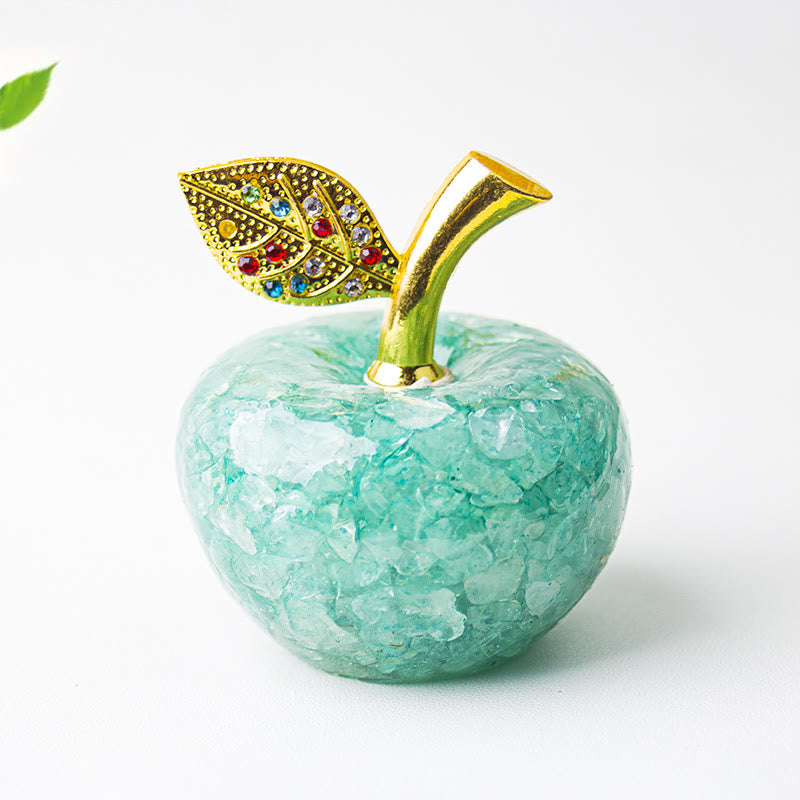 Olivenorma Crystal Epoxy Gold Leaf Apple Gemstone Decoration