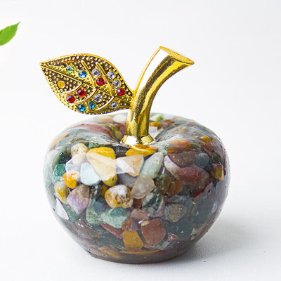 Olivenorma Crystal Epoxy Gold Leaf Apple Gemstone Decoration