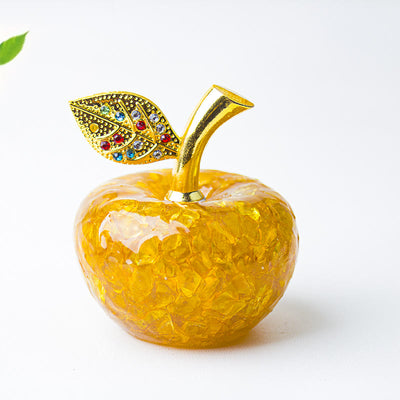 Olivenorma Crystal Epoxy Gold Leaf Apple Gemstone Decoration