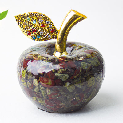 Olivenorma Crystal Epoxy Gold Leaf Apple Gemstone Decoration