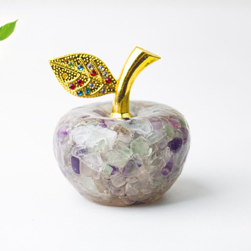 Olivenorma Crystal Epoxy Gold Leaf Apple Gemstone Decoration