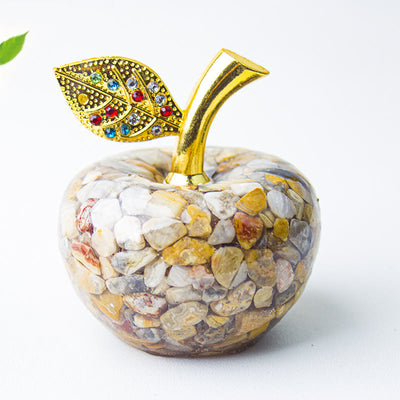 Olivenorma Crystal Epoxy Gold Leaf Apple Gemstone Decoration