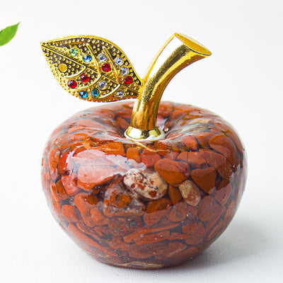 Olivenorma Crystal Epoxy Gold Leaf Apple Gemstone Decoration