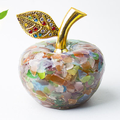 Olivenorma Crystal Epoxy Gold Leaf Apple Gemstone Decoration