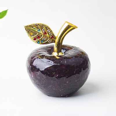 Olivenorma Crystal Epoxy Gold Leaf Apple Gemstone Decoration