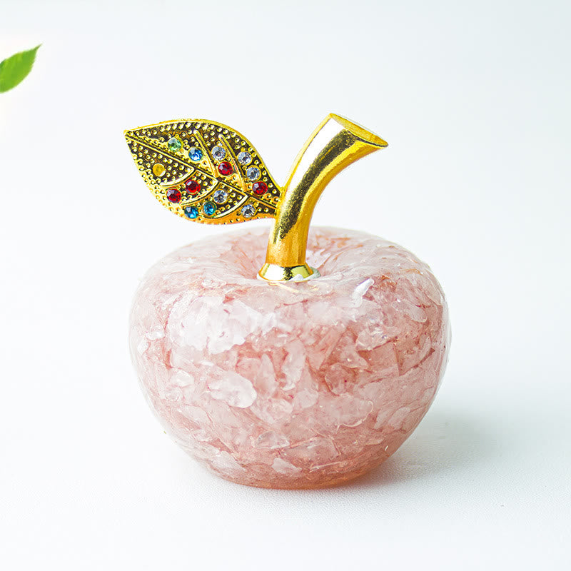 Olivenorma Crystal Epoxy Gold Leaf Apple Gemstone Decoration