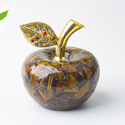 Olivenorma Crystal Epoxy Gold Leaf Apple Gemstone Decoration