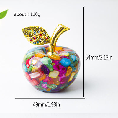 Olivenorma Crystal Epoxy Gold Leaf Apple Gemstone Decoration