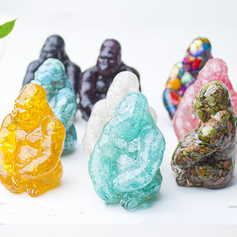 Olivenorma Crystal Epoxy Gorilla Gemstone Decoration