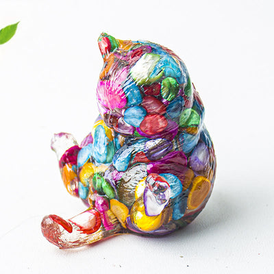 Olivenorma Crystal Epoxy Cat In Heat Gemstone Decoration
