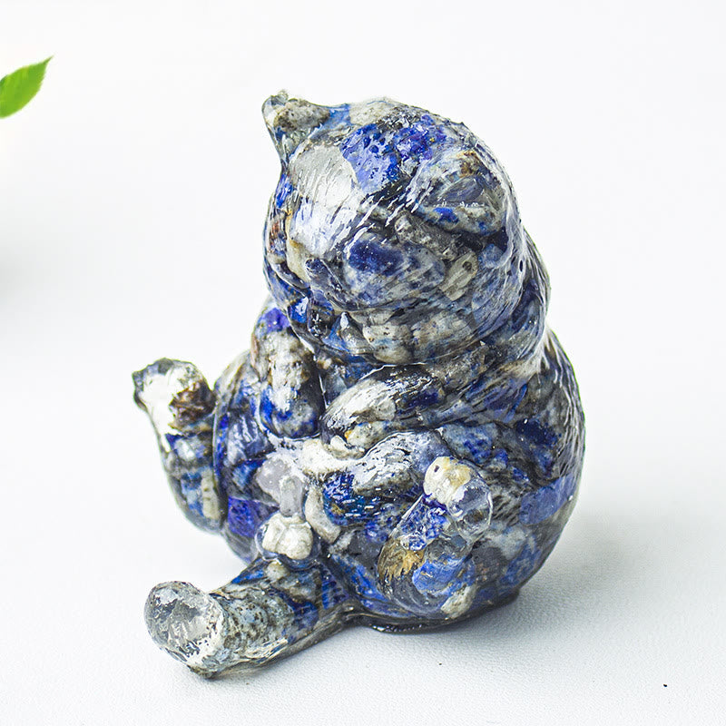 Olivenorma Crystal Epoxy Cat In Heat Gemstone Decoration