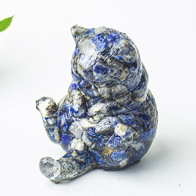 Olivenorma Crystal Epoxy Cat In Heat Gemstone Decoration